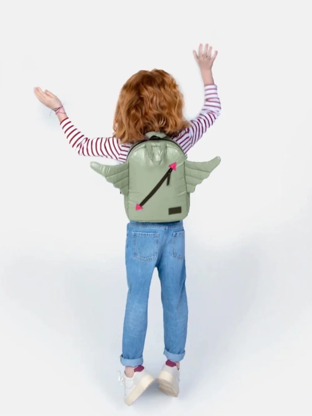 7 AM Enfant Wing Quilted Backpack in Sage Green NWT